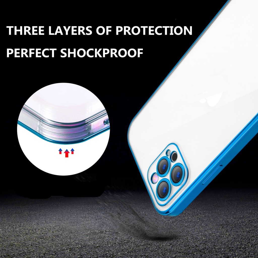 Ốp Điện Thoại Dáng Vuông Mạ Điện Sang Trọng Cho iPhone 12 11 13 14 Pro MAX XS MAX X XR 12 Pro 14 Plus