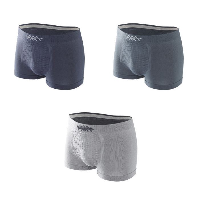【Set 3 quần lót boxer nam không đường may lưng vừa 5D tổ ong độ co giãn cao
