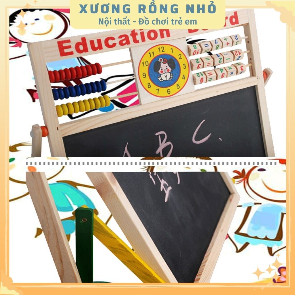 Bảng học ghép số và chữ 2 mặt bằng nam châm - Bảng ghép nam châm thông minh, bé học chữ, học số, học viết