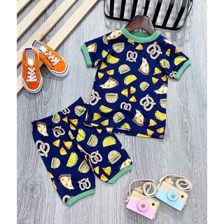 Bộ cotton thun borip bé trai quần lửng HM064