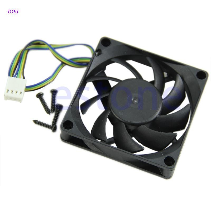 DOU 70mm x 15mm Brushless Fan DC 12V 4 Pin 9 Blade Cooling Cooler NEW