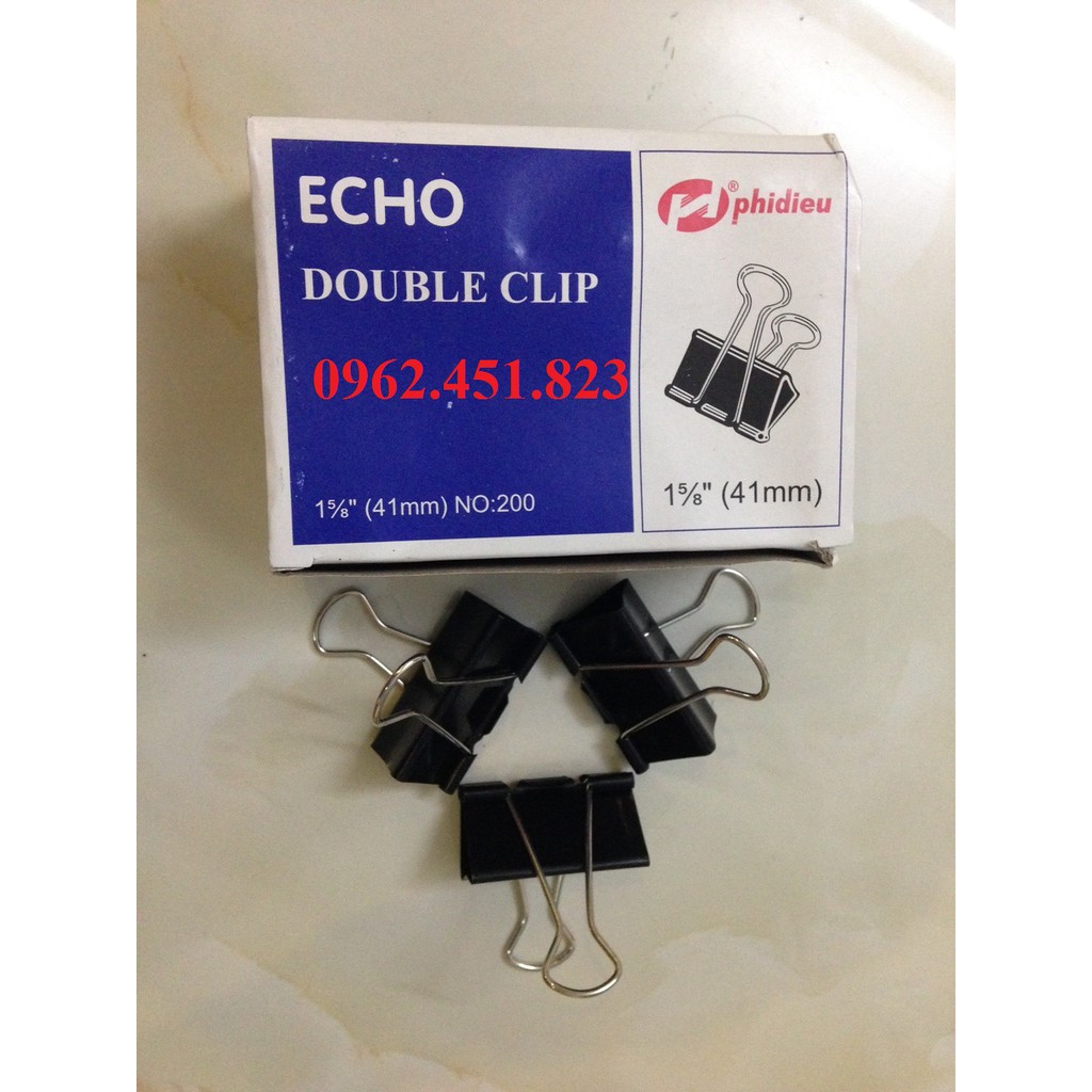 Kẹp bướm Echo 41mm, loại 1 - kẹp đen - kẹp Echo - Kẹp sắt đen - K41
