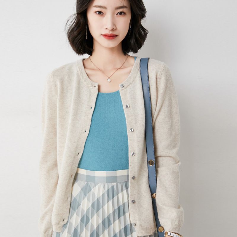 - ÁO CARDIGAN LEN DỆT KIM CỔ TRÒN PHONG CÁCH HÀN QUỐC MẪU MỚI 2023