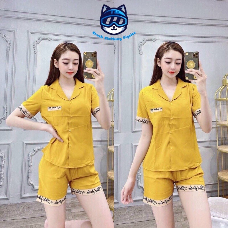 [Mẫu Đẹp]Pyjama Đồ Bộ Đùi Viền Chữ Bigsize 55-100kg Diện cực Đẹp Chất Satin Cao Cấp | BigBuy360 - bigbuy360.vn