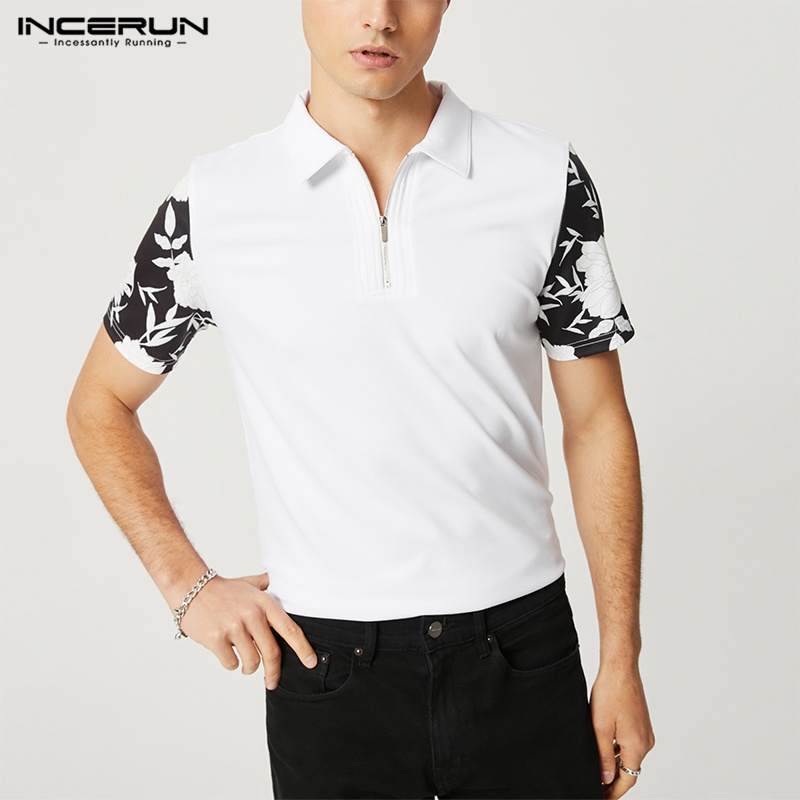 Áo thun polo INCERUN tay ngắn thời trang sành điệu cho nam