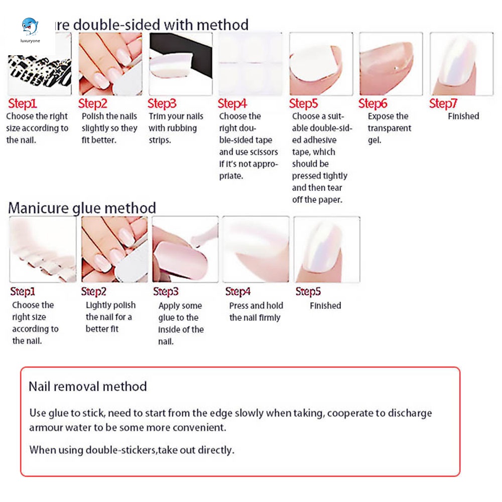 [Hàng mới về] Set 24 móng chân giả tông màu vàng hiệu ứng tráng gương có thể tháo rời<br>