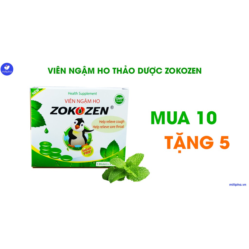 Viên ngậm thảo dược Zokozen, viên ngậm giảm ho hộp 20 viên - Minh Tiến Phát