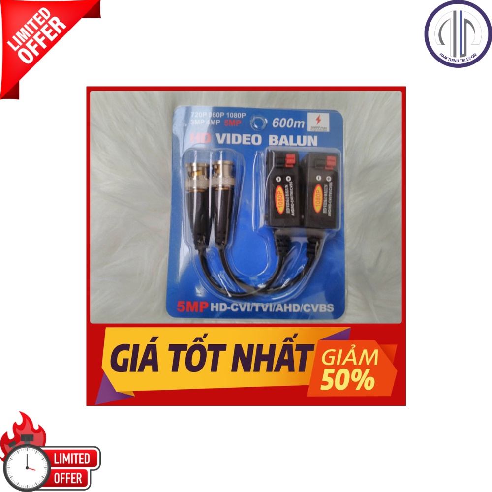 Balun camera jack video balun cho camera chống nhiễu 1080p 2mp 5mp 8mp chuyển đổi tín hiệu sang đồng trục loại tốt xịn