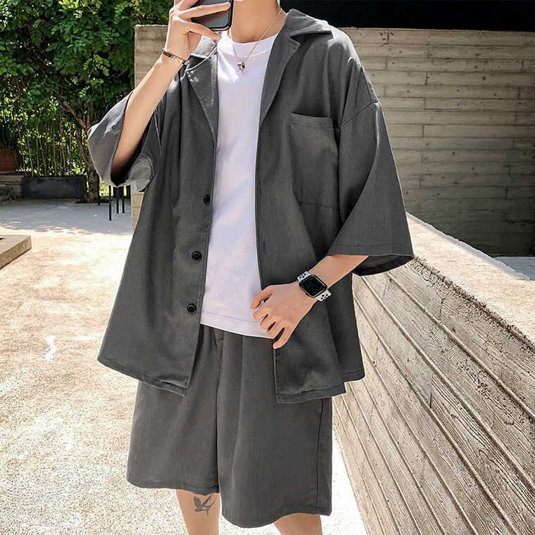 Áo Khoác Blazer Ngắn Tay Phong Cách Hàn Quốc Dành Cho Nam