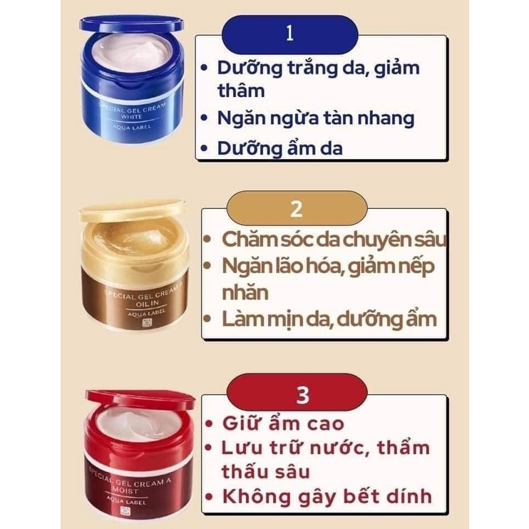 Kem dưỡng 5 trong 1 Shiseido Aqualabel 90g màu đỏ