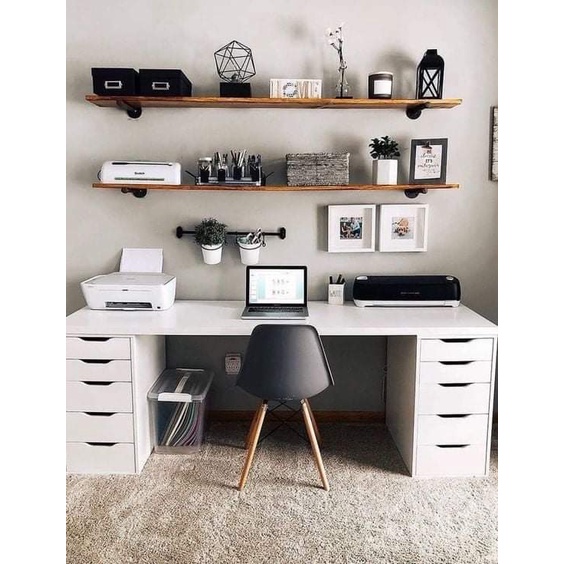 Bàn IKEA thẳng 2 bên hộc