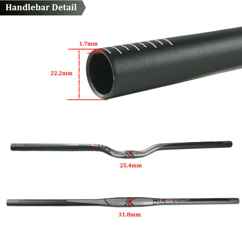 Bucklos 25.4 / 31.8mm MTB Tay Lái Xe Đạp Leo Núi Flat / Riser Bar AL 660 / 720 / 780mm Tay Cầm Thanh Phụ Kiện Xe Đạp
