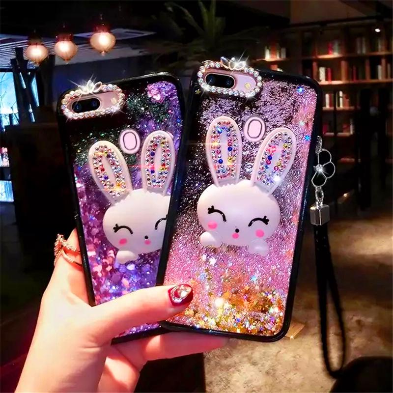 Ốp điện thoại kim tuyến nước hình chú thỏ đính đá lấp lánh cho Samsung S7/ S7edge /J2/ J7 Prime /A9(2018)