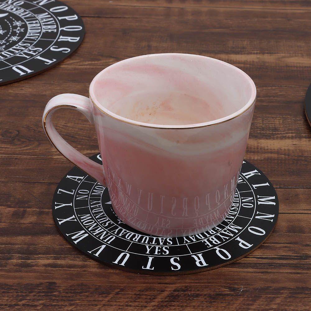 ❀SIMPLE❀ for Divination Wooden Pendulum Board Handmade Coasters Cat Pattern Slice Wood Base Laser Cut Pendant Pendulum Craft Wall Sign Wall Art Home Decor with Stars Sun and Moon Black White Color