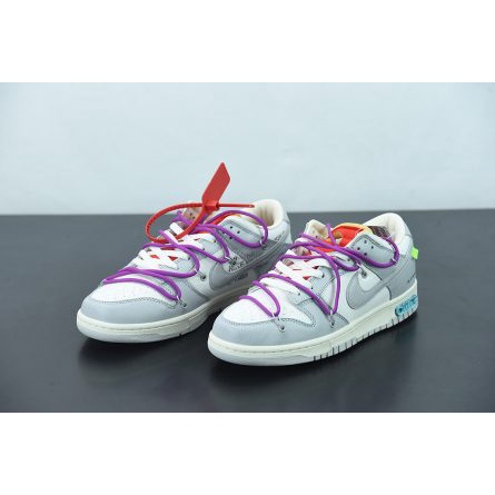 2022 Giày Thể Thao Off-White x NK Dunk Low "45 of 50" Màu Xám / Xám / Magenta