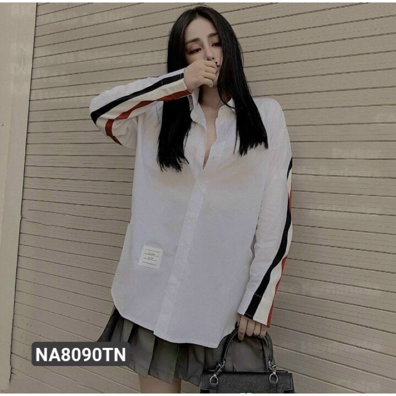 Sơmi gucci unisex kate lụa viền sọc