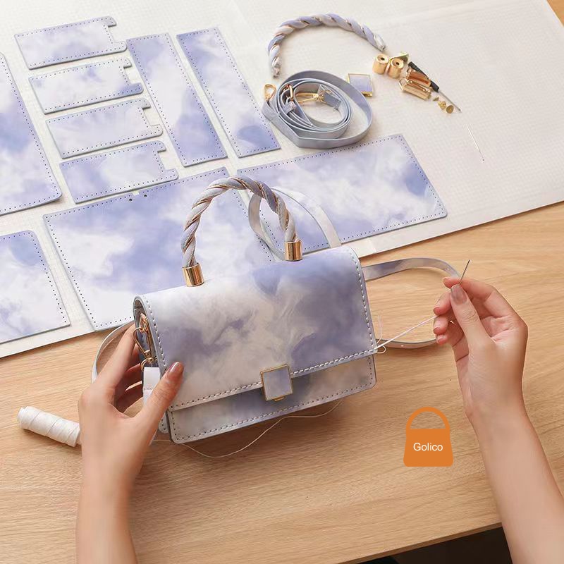 Túi tự đan, Túi handmade tự làm da PU đầy đủ quà tặng người yêu