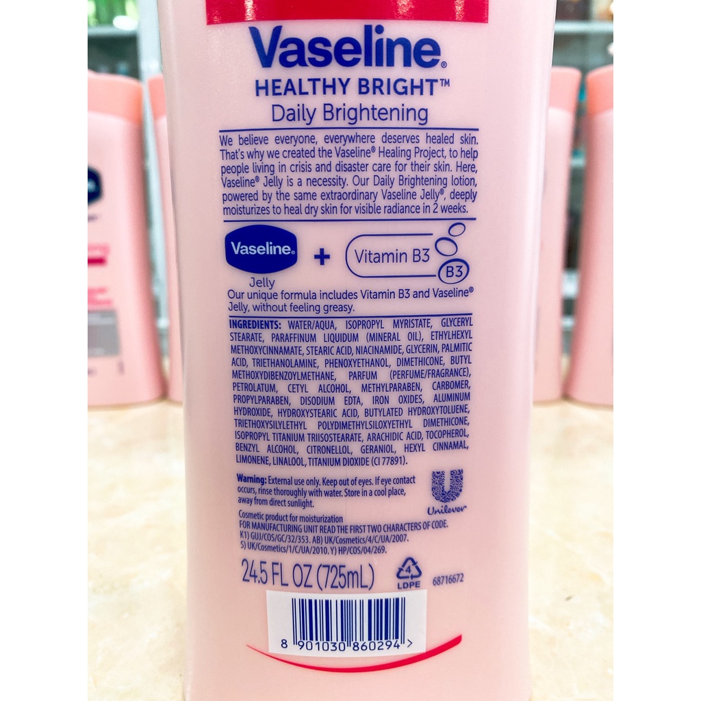 (Mẫu Mới 2021) SỮA DƯỠNG THỂ VASELINE 725ML