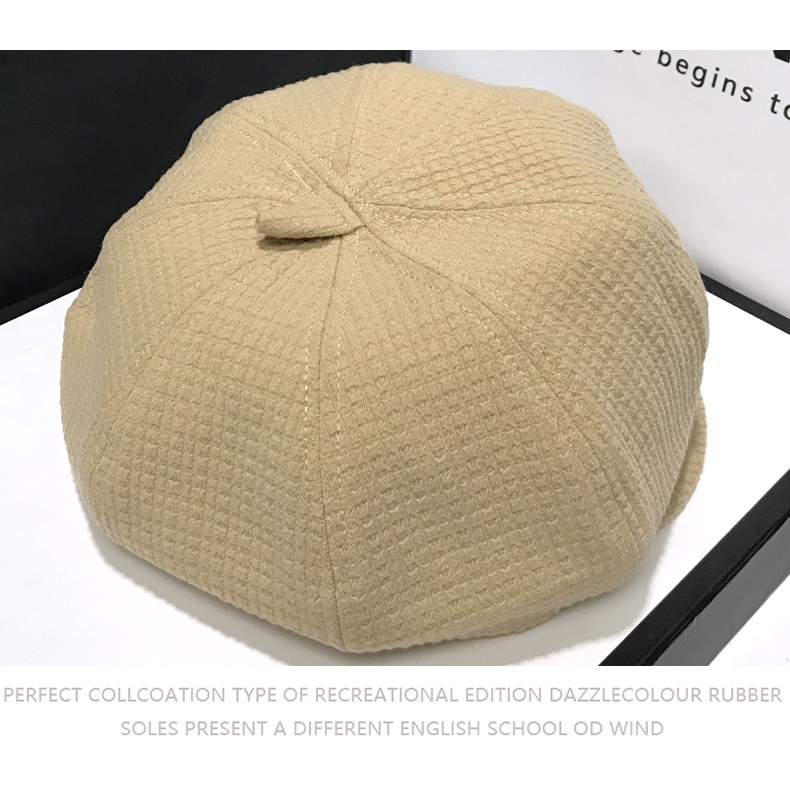 Mũ Beret Vành Ngắn Màu Đen Phong Cách Anh Quốc Thời Trang Mùa Thu Cho Nữ