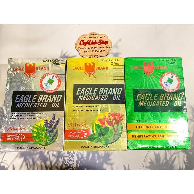 Nguyên Lốc 12 Chai Dầu Gió Nóng Con Ó EAGLE BRAND 24ml Hàng Nội Địa Mỹ