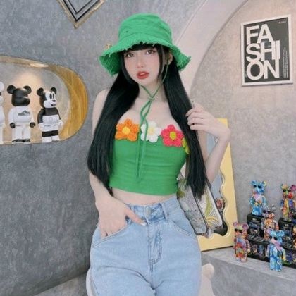 Áo 2 dây thêu hoa ngũ sắc Cao Cấp♥️