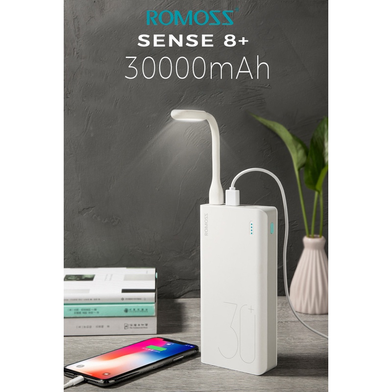 Pin sạc dự phòng 30.000mAh Romoss Sense 8 Plus QC 3.0 Type-C - Hapos