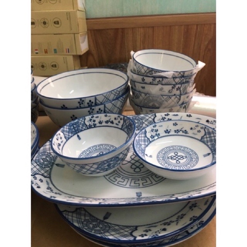 Bát đĩa sứ  Bộ bát đĩa  phúc Lộc thọ cao cấp giảm 50% HANG CANH SALE