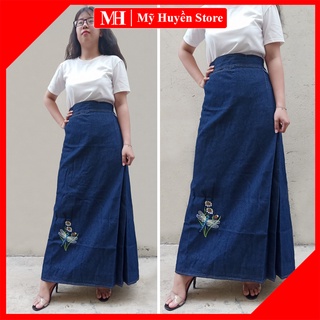 Váy Chống Nắng Nữ Cao Cấp Vải Jean Dày Mềm Chống Tia UV Tốt Có Cài Nút Mỹ Huyền Store