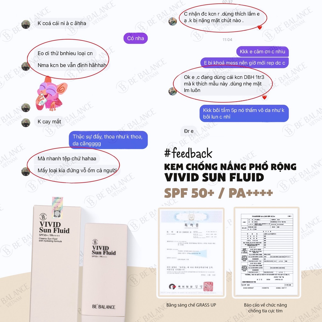 [MẪU MỚI] Kem chống nắng BEBALANCE Vivid Sun Fluid SPF 50+/ PA ++++ 50ml