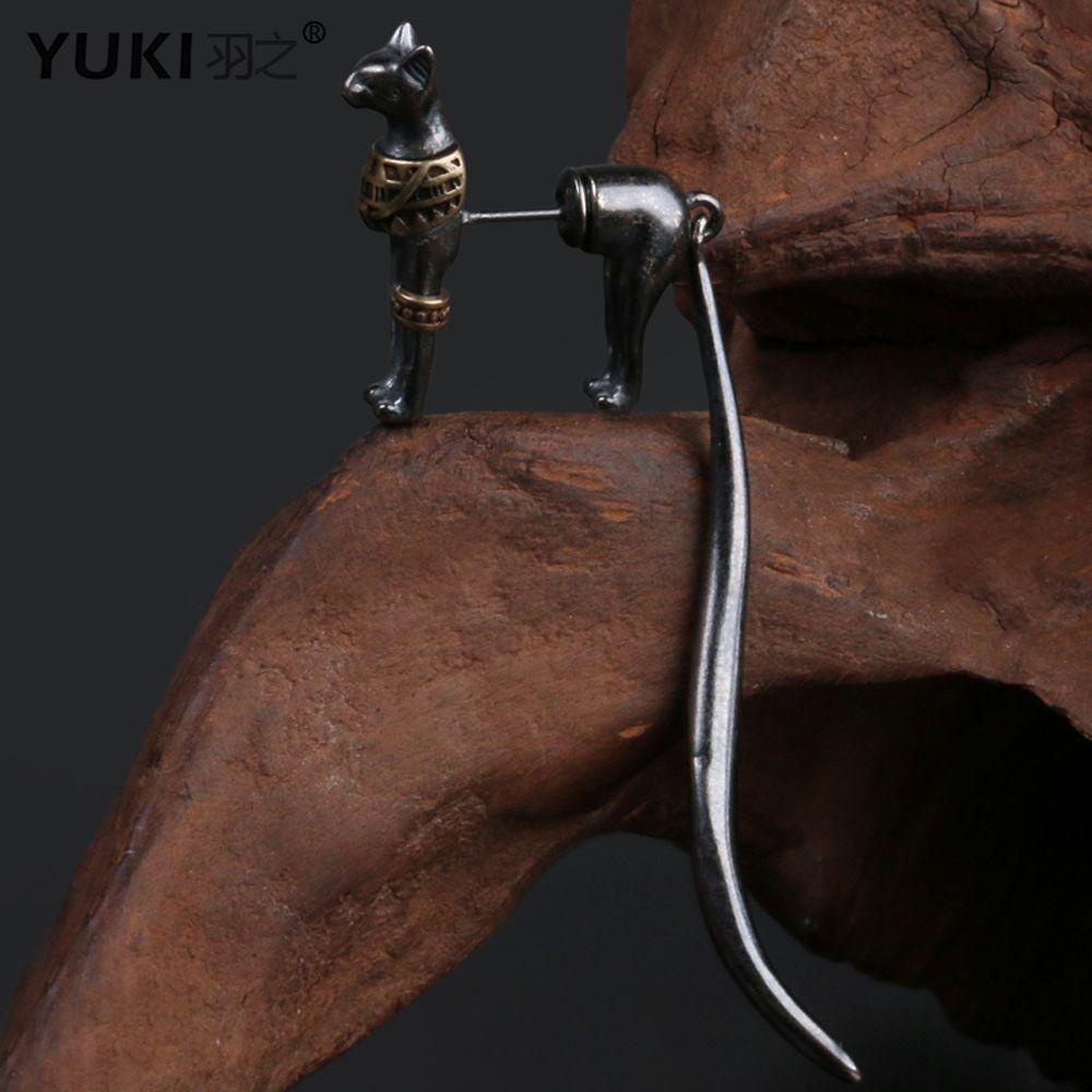 Khuyên Tai Hình Mèo Pharaoh Lớn Phong Cách Punk Hàn Quốc Cổ Điển