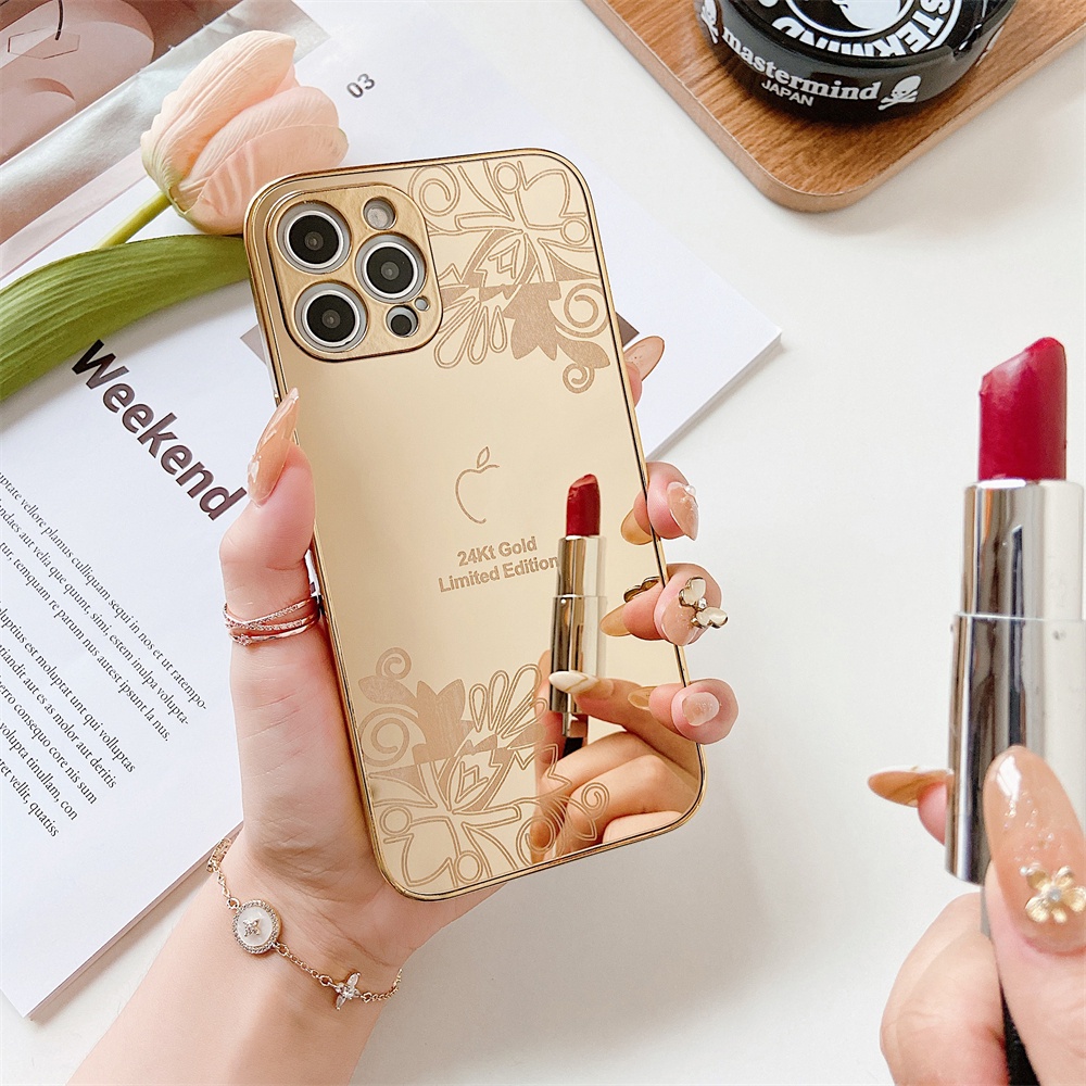 Ốp Điện Thoại TPU Silicon Mềm Mạ Vàng Sang Trọng Cho IPhone 13 12 11 Pro Max XS Max X 8 7 Plus