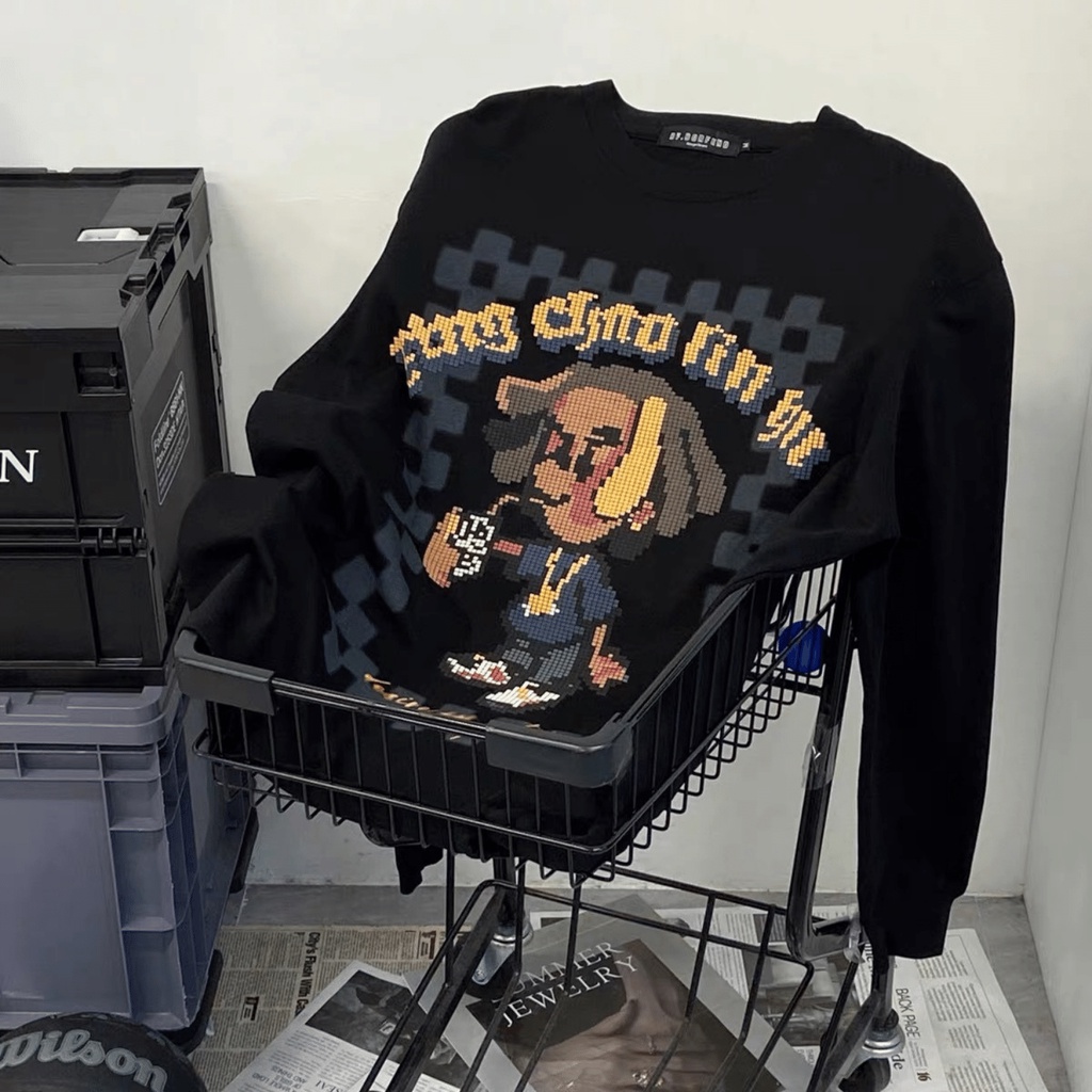 Áo Sweater Nam Form Rộng Nỉ Ngoại Dáng Oversize Nam Nữ Unisex In Hình DOG SMOKING