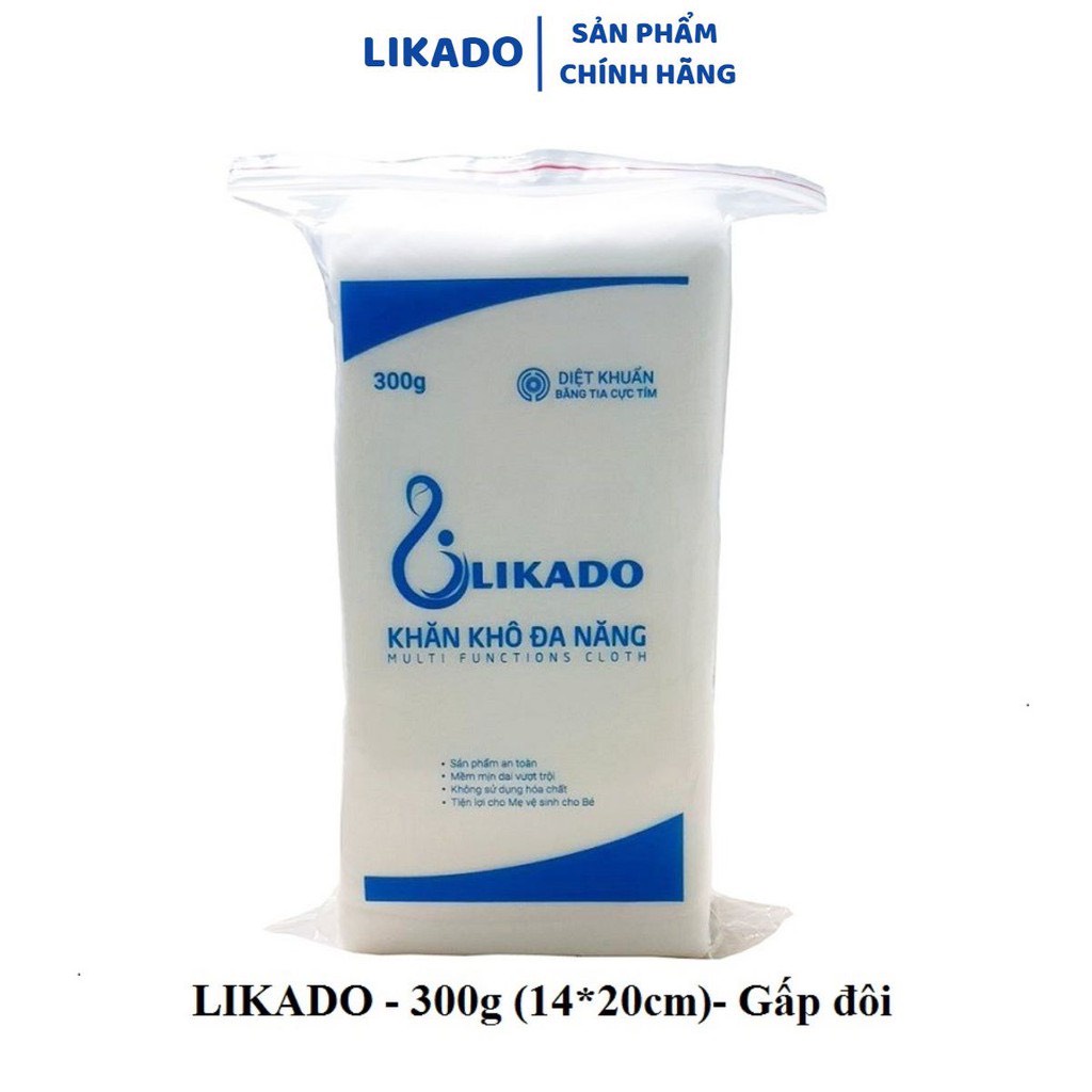 Khăn giấy khô đa năng Likado 300gr , khăn giấy khô đa năng dùng cho bé an toàn, vệ sinh khoảng 270 gr