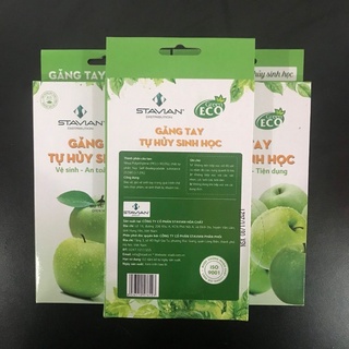 Găng tay sinh học GREEN ECO, găng tay thực phẩm dùng một lần, tự hủy sinh học, bảo vệ môi trường VC01