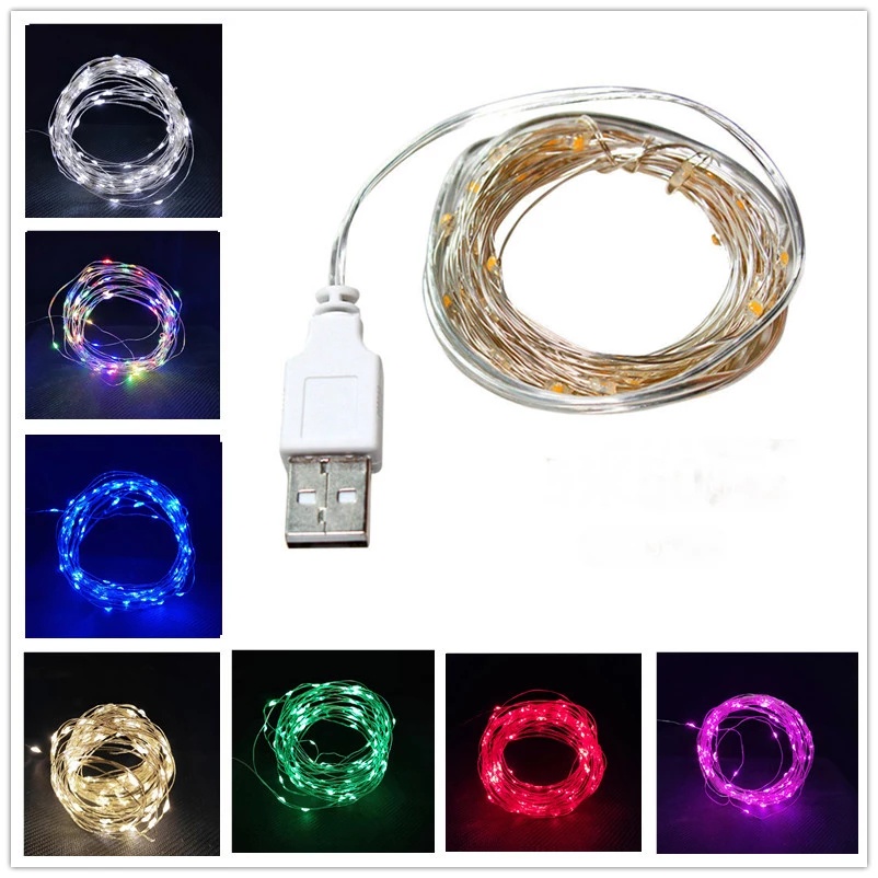 2/3/5/10M USB LED Copper Wire String Lights For Garden Home Wedding Christmas Party Decoration