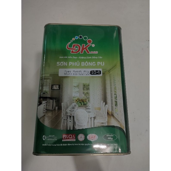 Sơn cứng pu 404 và sơn bóng pu 104 đại kiều thùng 4 kg