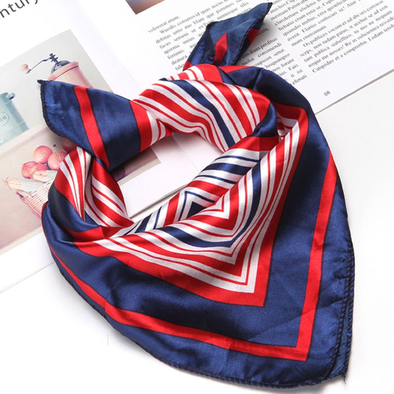 Khăn Choàng Cổ Vuông 50x50CM Bằng Lụa Jacquard Giả Màu Tương Phản Cho Nữ