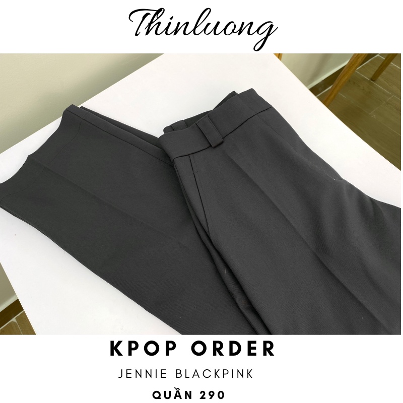 Quần xám dáng baggy suông giống Jennie