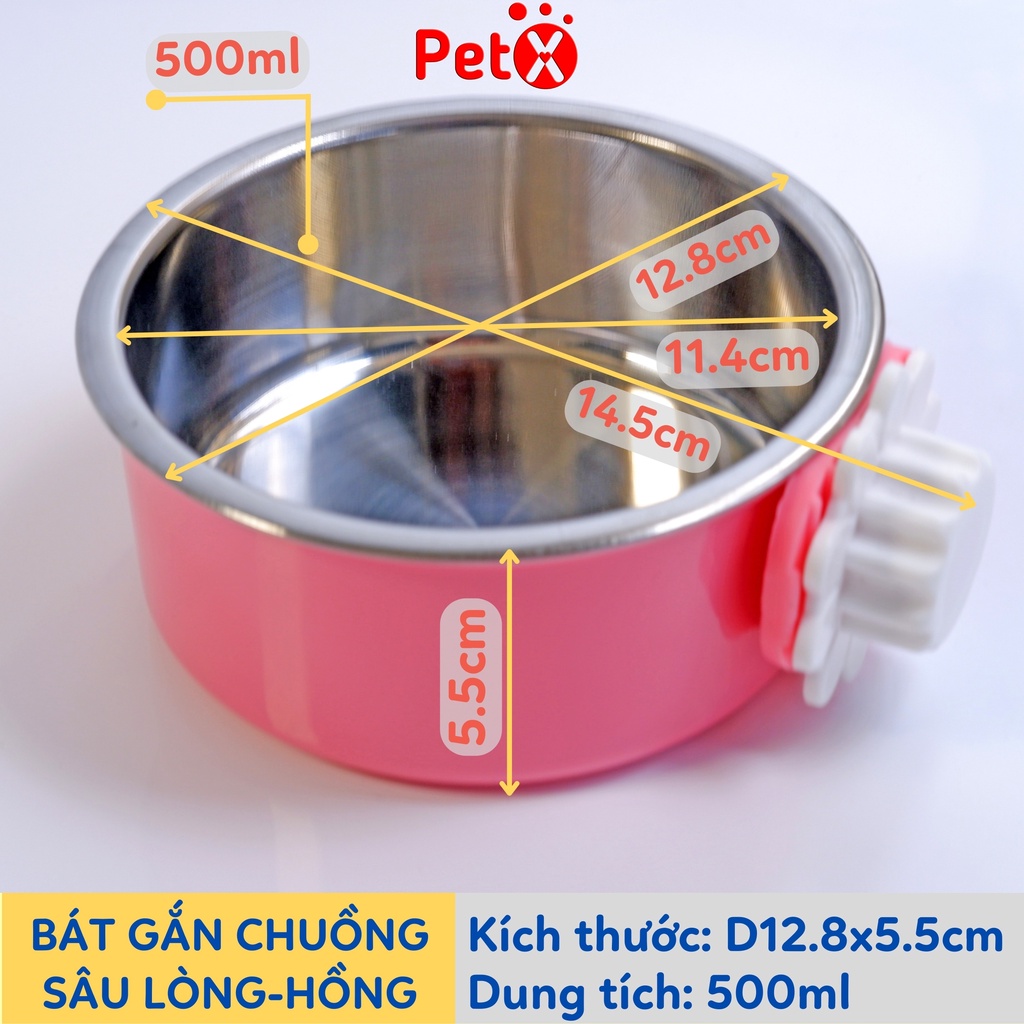 Bát cho chó mèo ăn gắn chuồng