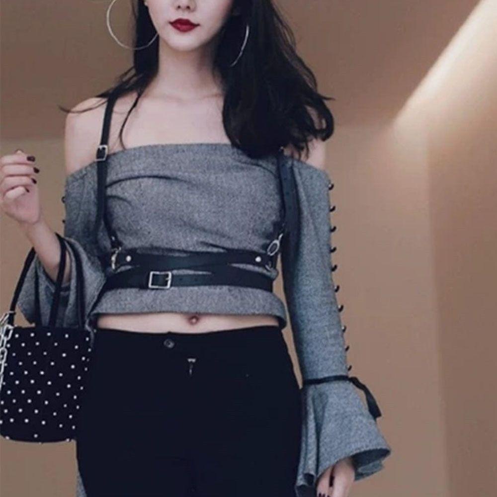 Rowans Dây Đeo Giả Da Phong Cách Goth Gợi Cảm