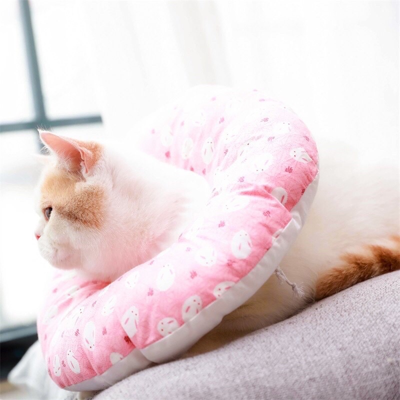 Vòng Chống Liếm vải Cotton Cute Dễ Thương cho Chó Mèo