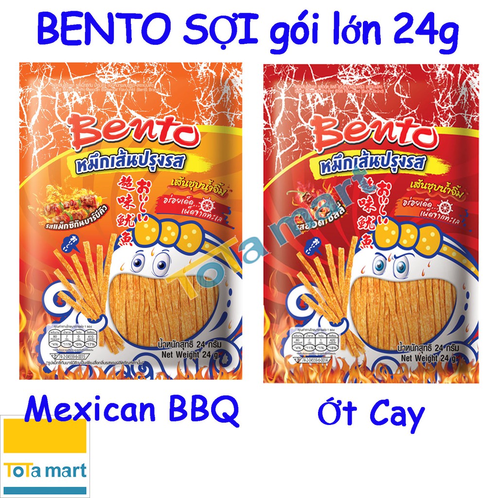 Mực Bento sợi Thái Lan gói lớn 24g, HSD ghi bên dưới.