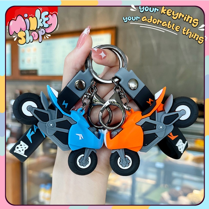 Móc Khóa Cao Cấp Hình Xe Moto Cute, phụ kiện Túi Xách dễ thương -Minkey