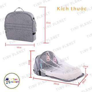 Nôi cũi di động gấp gọn cho bé (kèm màn & thú treo)