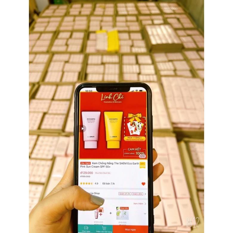 Kem Chống Nắng The SAEM Eco Earth Pink Sun Cream SPF 50+ | BigBuy360 - bigbuy360.vn