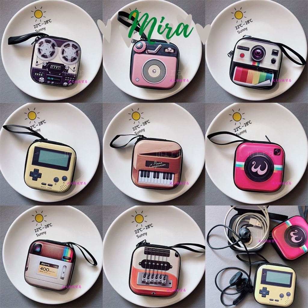 Hộp Đựng Tai Nghe, Sạc Điện Thoại, Ví Đựng Tiền Xu, Đồ Trang Sức In HÌnh Nhạc Cụ XInh Xắn Phong Cách Cổ ĐIển MIRA-PK001