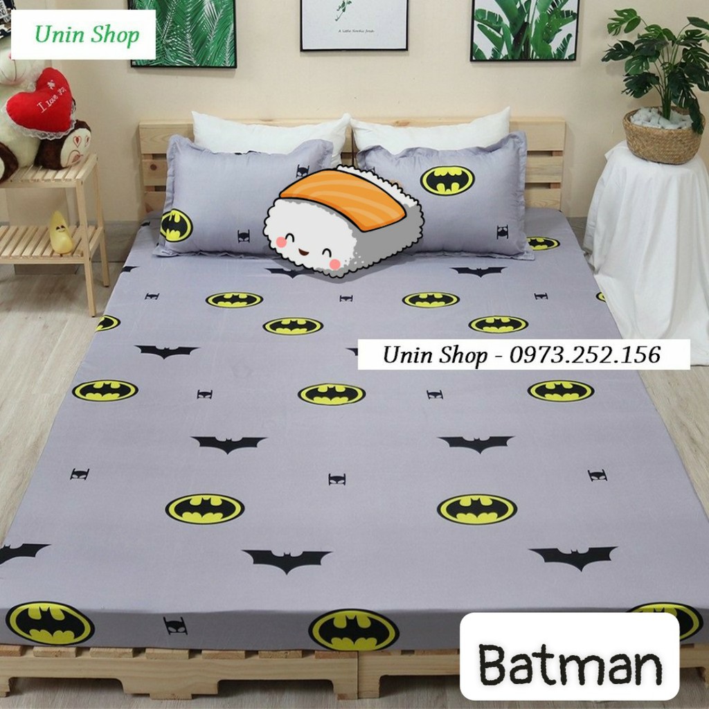 (Thanh lý) Bộ 3 món ga kèm 2 áo gối m6/m8/2m2 drap bo chun bọc nệm mẫu Vịt hồng poly cotton