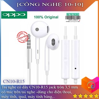 Tai nghe có dây OPPO R11 chính hãng thiết kế nhét tai có cổng 3.5mm