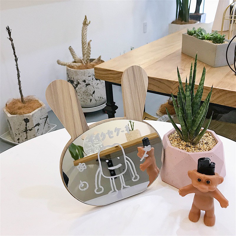 Gương Gỗ Decor Để Bàn Phong Cách Hàn Quốc Dễ Thương - Vani Store