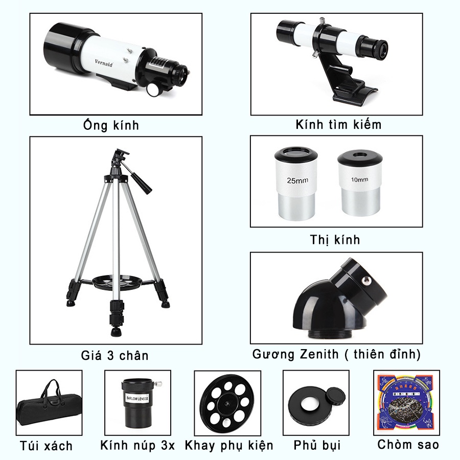 Kính viễn vọng thiên văn 70300 cho trẻ em ngắm sao thế giới, Kính khúc xạ ngắm trăng sao rõ nét khi đi du lịch, dã ngoại